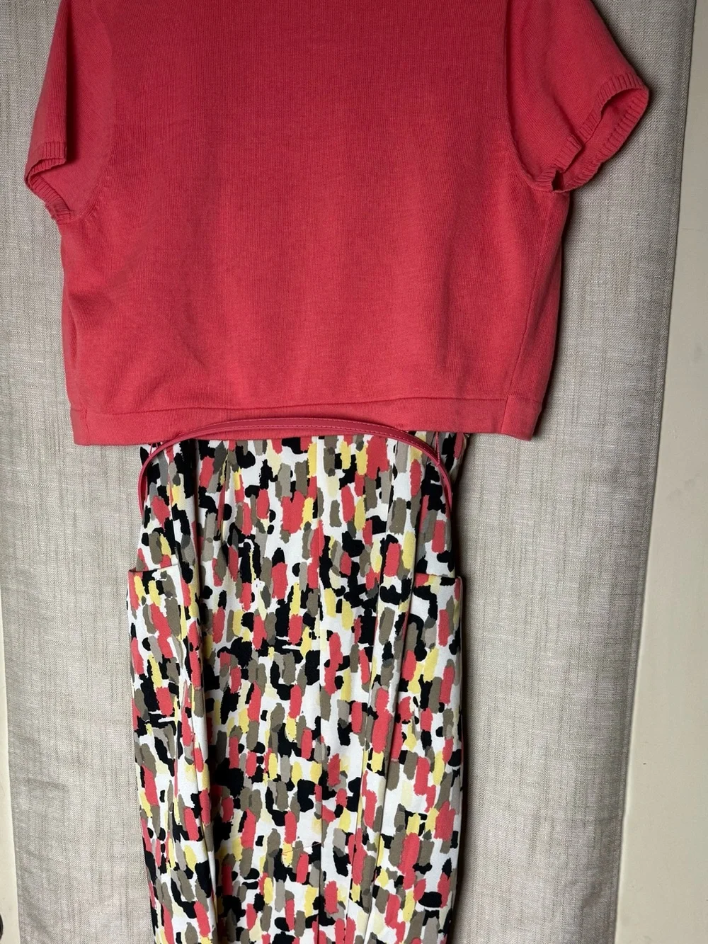 R&K Dress Matching Belt & Bolero Cardigan Size 12 Tangerine Multicolor Dress 😍